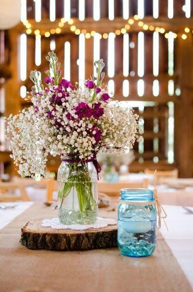 mason jar centre de table, decor table mariage, centre de table mariage, decor mariage champetre, decor mariage boheme, decor table boheme